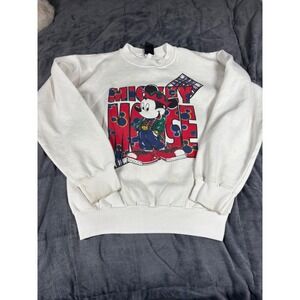Vintage Mickey Unlimited Jerry‎ Leigh White Graphic Sweatshirt Mens 90s Disney
